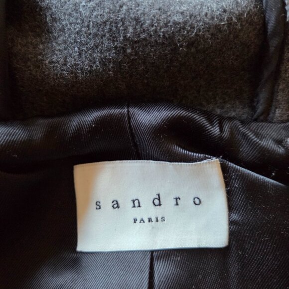 Beautiful Wool Blend Gray SANDRO Jacket sz 36 - Picture 9 of 10